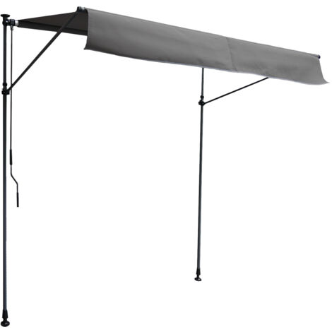 Tenda da balcone CHENE 2 × 1,2 m - Tessuto antracite e telaio grigio