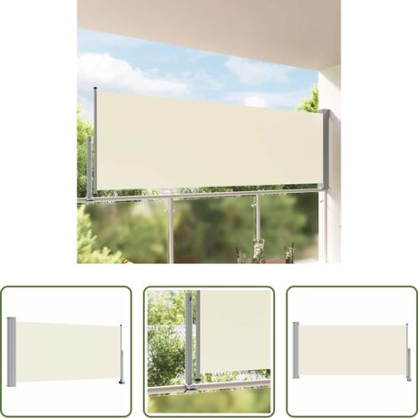 Tenda da balcone - Tenda da Sole Laterale Retrattile 120 x 300 cm Crema
