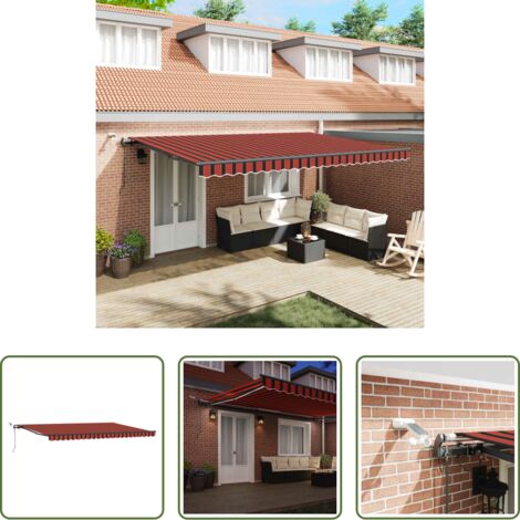 Tenda da balcone -  Tessuto per Tenda arancione e marrone 500 × 300 cm Poliestere