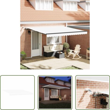Tenda da balcone -  Tessuto per Tenda con Bianco 400 × 350 cm Poliestere