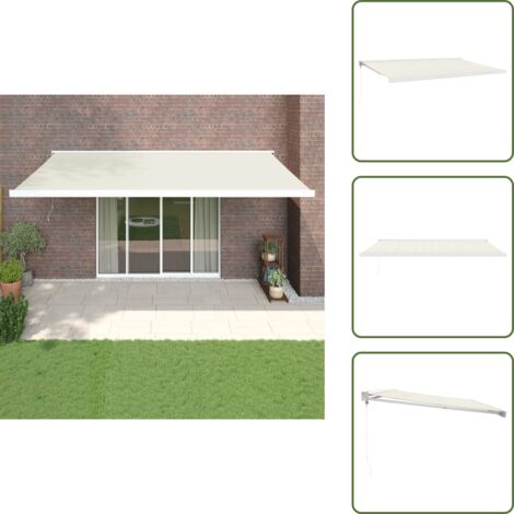 Tenda da balcone - vidaXL Tenda da Sole Retrattile Crema 5x3 m in Tessuto e Alluminio - Tenda da cortile