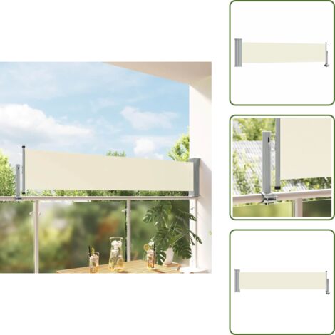 Tenda da balcone - vidaXL Tenda Laterale Retrattile per Patio 60x300 cm Crema - Tenda da patio