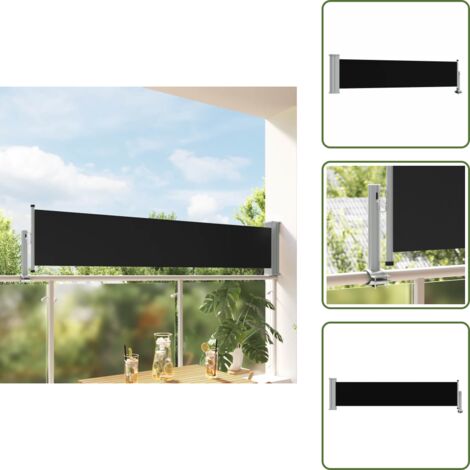 Tenda da balcone - vidaXL Tenda Laterale Retrattile per Patio 60x300 cm Nero - Tenda da patio