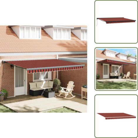 Tenda da balcone - vidaXL Tenda Retrattile Arancione e Marrone 4,5x3m Tessuto e Alluminio - Tenda da cortile