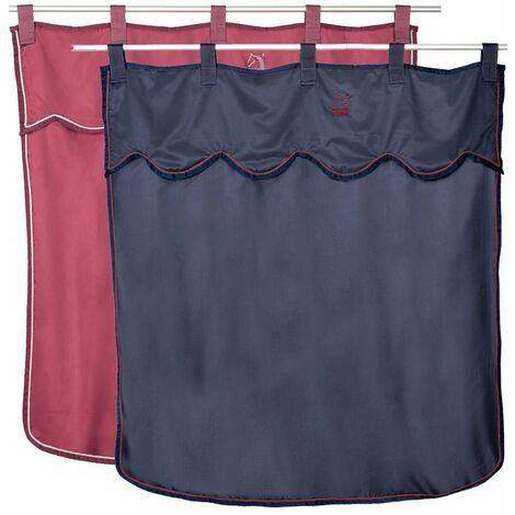 Tenda da box copriporta in nylon lavabile con cinturini in tessuto a strappo: cm 140 x 146(h), bordeaux (05)