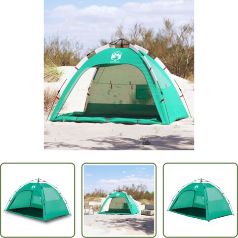 Tenda da campeggio -  Tenda da Spiaggia 2 Persone Verde Rilascio Rapido Impermeabile
