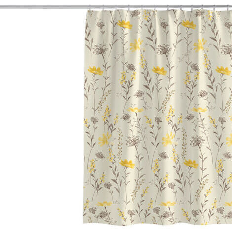 Tenda da doccia 100 x 200 cm con motivo piante e fiori. Tessuto in poliestere spesso e resistente alla muffa. Fodera per tenda da doccia per la decorazione del bagno. Tenda da bagno impermeabile con g