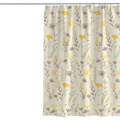 Tenda da doccia 100 x 200 cm con motivo piante e fiori. Tessuto in poliestere spesso e resistente alla muffa. Fodera per tenda da doccia per la decorazione del bagno. Tenda da bagno impermeabile con g
