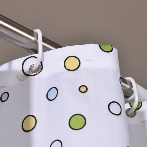 Tenda da doccia 180 x 200 cm con 12 ganci, asciugatura rapida (pesce), tessuto in poliestere impermeabile, lavabile in lavatrice, tende da bagno