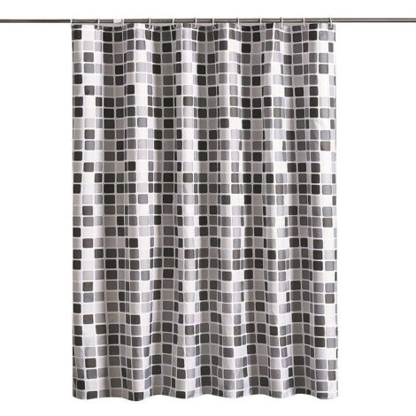 Tenda da doccia 200 x 220 cm (L x A), antimuffa, antibatterica, idrorepellente, tessuto in poliestere morbido