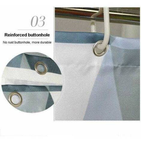 Tenda da doccia 200 x 220 cm, tessuto in poliestere impermeabile, antibatterico, antimuffa, lavabile
