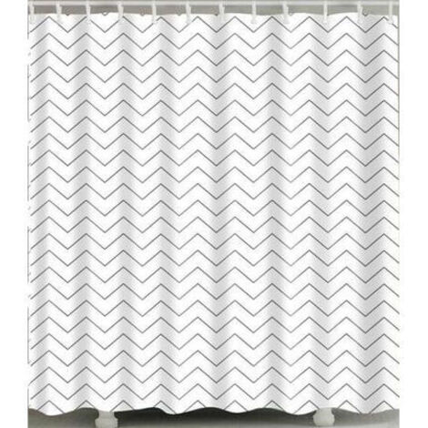 Tenda da doccia a righe bianche e nere 90x180 cm bagno