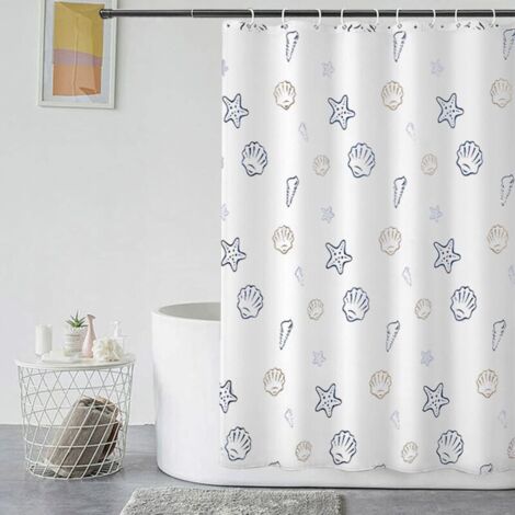 Tenda da doccia antimuffa, 180 x 180 cm, tessuto in poliestere, impermeabile, lavabile in lavatrice, con 12 ganci, bianco.