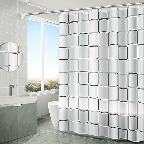 Tenda da doccia Bowery in poliestere bianco 183 x 183 cm Basics 