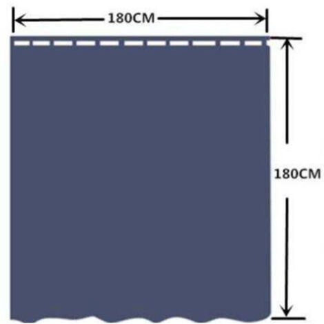 Tenda da doccia antimuffa, originale, lavabile in lavatrice e impermeabile, 12 anelli integrati, poliestere, 180x180 cm, nero - bianco