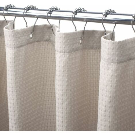 Tenda da doccia beige per camera da letto, tenda da doccia a nido d'ape, 72x72 pollici, lavabile in lavatrice, tenda da doccia per hotel, 230 g/m², resistente, a nido d'ape color cachi
