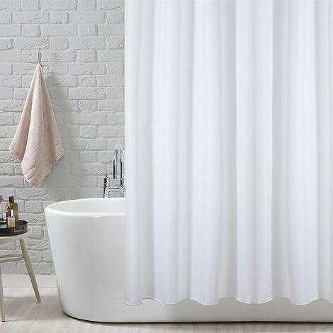 Tenda da doccia, bianco solido, 180 x 180 cm (71 x 71 inch)  100% poliestere