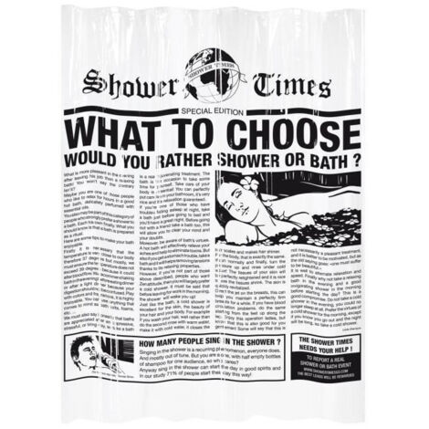 Tenda da Doccia Gelco Gazette Nero PEVA 180 x 200 cm