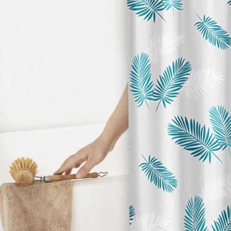 Tenda da doccia imperméable pour sac, tenda da doccia en piume PEVA, arredamento moderno traslucido, tenda da doccia en piume verdi(180x180cm)
