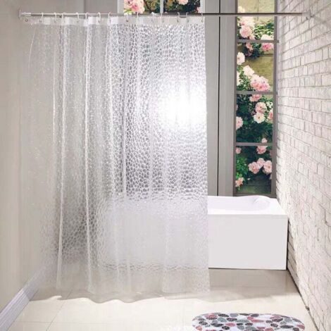Tenda da doccia in EVA, spessa, trasparente, impermeabile, antimuffa, per il bagno - 180 x 180 cm
