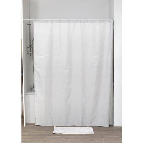 Tenda da doccia in poliestere 180x200cm 12 anelli pp - bianco - Tendance