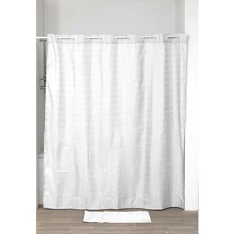 Tenda da doccia in poliestere con occhielli integrati 180x200cm - bianco - Tendance