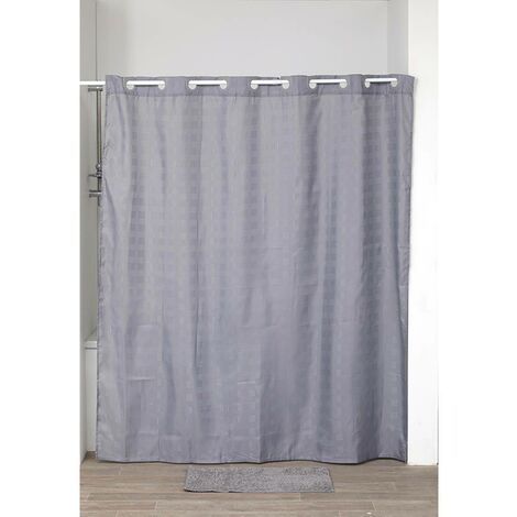 Tenda da doccia in poliestere con occhielli integrati 180x200cm - grigio - Tendance