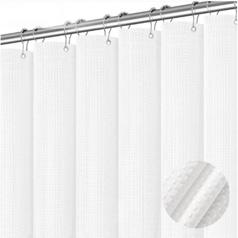 Tenda da doccia KZQ con trama a nido d'ape, 180 x 180 cm, bianca