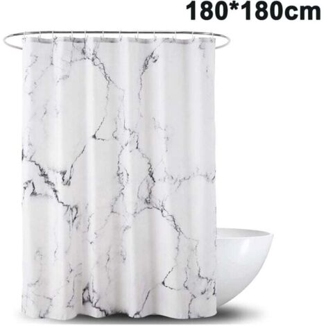 Tenda da doccia, tenda da doccia in marmo 180×180 cm, antimuffa, poliestere impermeabile con 12 anelli per tenda da doccia, tende da doccia per vasca e doccia in bagno