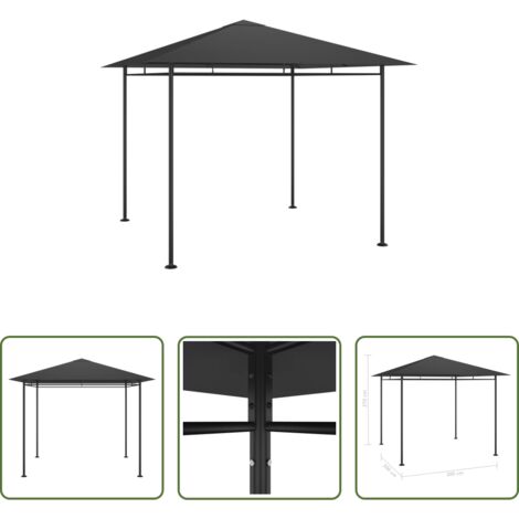 Tenda da esterno -  Gazebo 3x3x2,7 m Antracite 180 g/m²