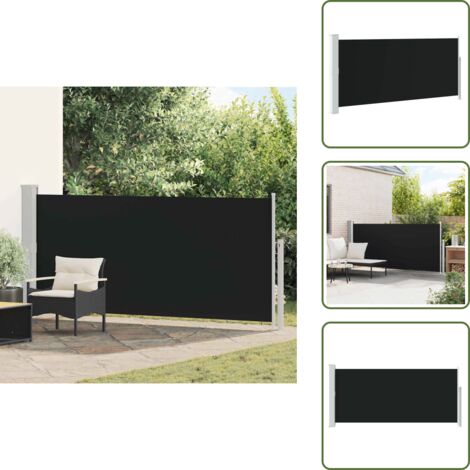 Tenda da esterno - vidaXL Tenda da Sole Laterale Retrattile 140 x 300 cm Nera - Tenda da balcone