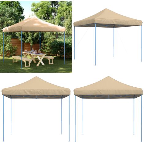 Tenda da Festa Pieghevole Pop-Up Beige 292x292x315 cm - Tenda da giardino - Tenda per eventi