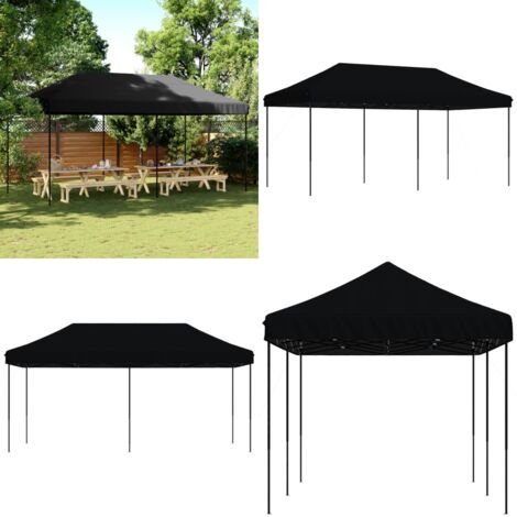 Tenda da Festa Pieghevole Pop-Up Nero 580x292x315 cm - Tenda da giardino - Tenda per eventi