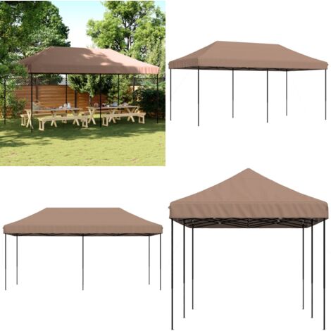 Tenda da Festa Pieghevole Pop-Up Tortora 580x292x315 cm - Tenda pop-up - Tenda pieghevole