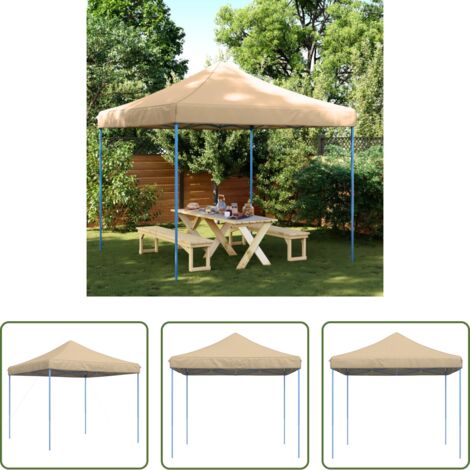 Tenda da festa -  Tenda da Festa Pieghevole Pop-Up Beige 292x292x315 cm