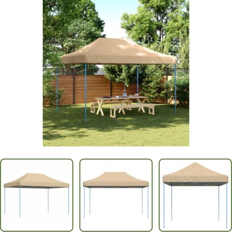 Tenda da festa -  Tenda da Festa Pieghevole Pop-Up Beige 410x279x315 cm