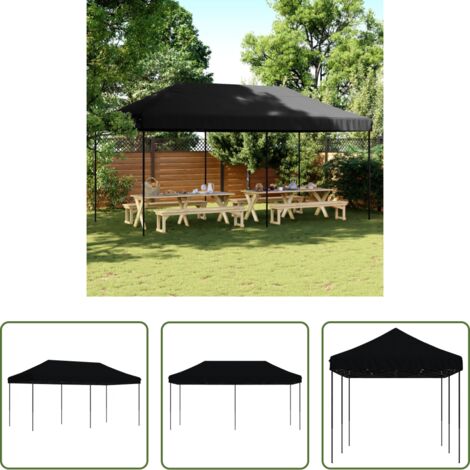 Tenda da festa -  Tenda da Festa Pieghevole Pop-Up Nero 580x292x315 cm