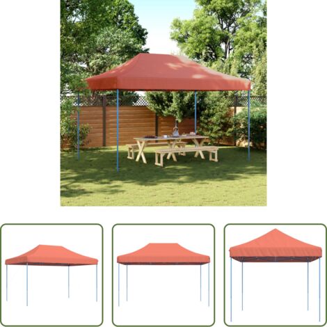 Tenda da festa -  Tenda da Festa Pieghevole Pop-Up Terracotta 440x292x315 cm