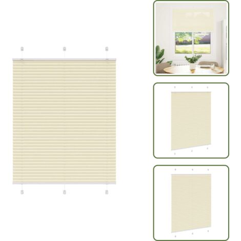 Tenda da finestra - vidaXL Tenda Plissettata Crema 105x100 cm Larghezza Tessuto 104,4 cm - Tenda per camera da letto