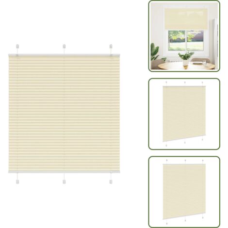 Tenda da finestra - vidaXL Tenda Plissettata Crema 120x150 cm Larghezza Tessuto 119,4 cm - Tenda da camera