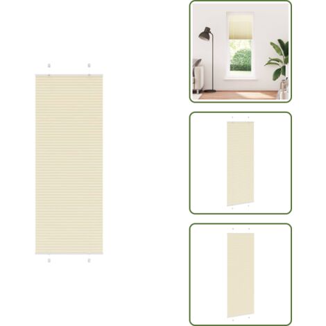 Tenda da finestra - vidaXL Tenda Plissettata Crema 80x200 cm Larghezza Tessuto 79,4 cm - Tenda per camera da letto
