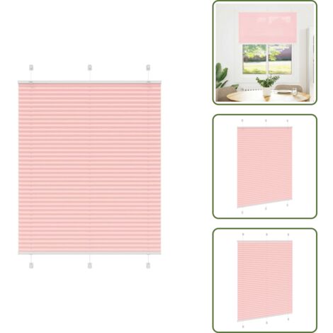 Tenda da finestra - vidaXL Tenda Plissettata Rosa 105x100 cm Larghezza Tessuto 104,4 cm - Tenda per camera da letto
