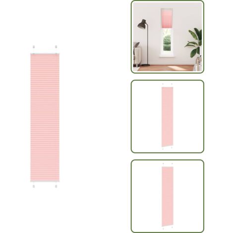 Tenda da finestra - vidaXL Tenda Plissettata Rosa 45x200 cm Larghezza Tessuto 44,4 cm - Tenda da camera