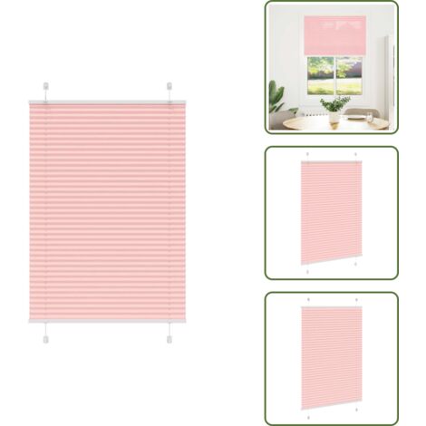 Tenda da finestra - vidaXL Tenda Plissettata Rosa 90x150 cm Larghezza Tessuto 89,4 cm - Tenda da camera