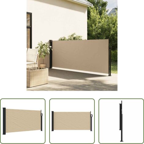 Tenda da giardino -  Tenda da Sole Laterale Retrattile Beige 100x500 cm