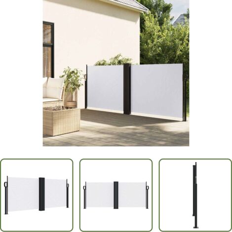 Tenda da giardino -  Tenda da Sole Laterale Retrattile Bianca 100x600 cm