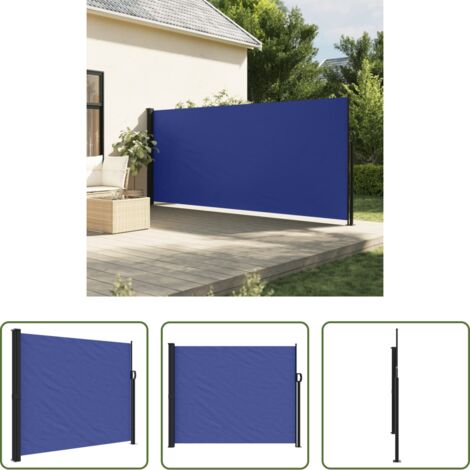 Tenda da giardino -  Tenda da Sole Laterale Retrattile Blu 160x600 cm