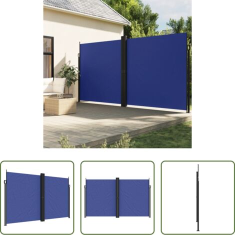 Tenda da giardino -  Tenda da Sole Laterale Retrattile Blu 200x600 cm