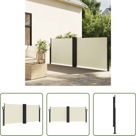 Tenda da giardino -  Tenda da Sole Laterale Retrattile Crema 100x600 cm