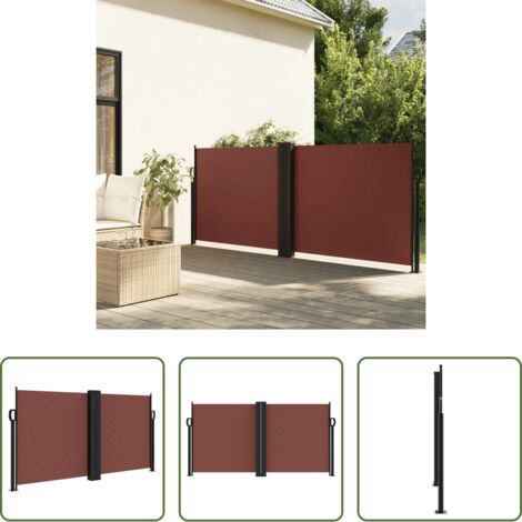 Tenda da giardino -  Tenda da Sole Laterale Retrattile Marrone 120x1200 cm